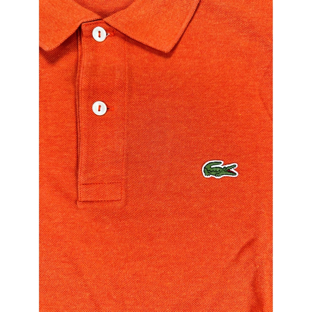 Lacoste Classic Fit Polo Shirt Mens Large Orange Cotton Pique Short Sleeve Logo - Picture 2 of 6